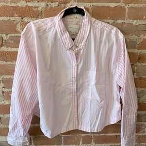 American Eagle, Never Been Worn, Pink and White Striped Button-Down, Size Large